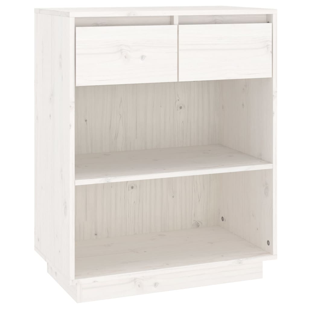 Mesa Consola De Madera Maciza De Pino Blanco 60x34x75 Cm / Vetonek_4