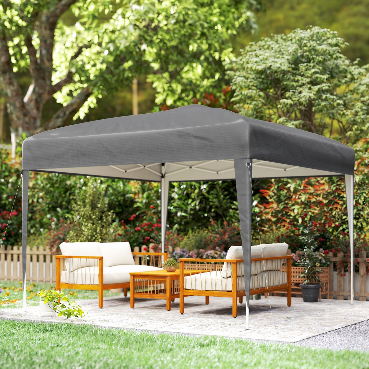 Carpa Plegable 3x3m De Jardín Cenador De Jardín Con Bolsa De Transporte Anti-uv_4