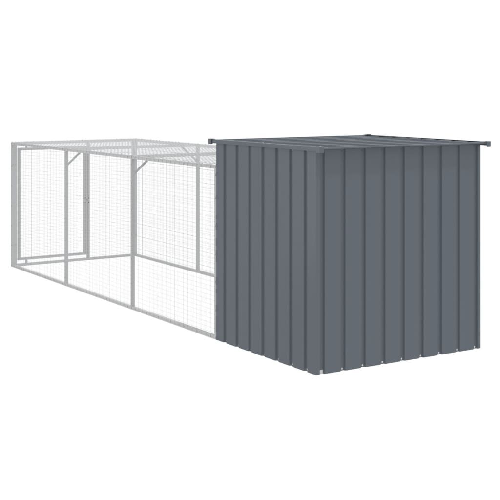 Vidaxl Gallinero Con Corral Acero Galvanizado Gris 110x405x110 Cm_4