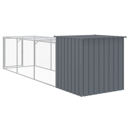 Vidaxl Gallinero Con Corral Acero Galvanizado Gris 110x405x110 Cm_4