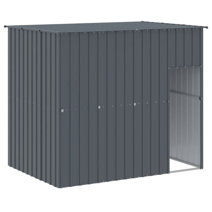 Caseta Perros Con Corral Acero Galvanizado Gris 214x457x181 Cm_5
