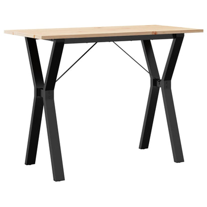 Mesa De Comedor Marco Y Madera Maciza Pino Y Acero 100x50x75cm_0