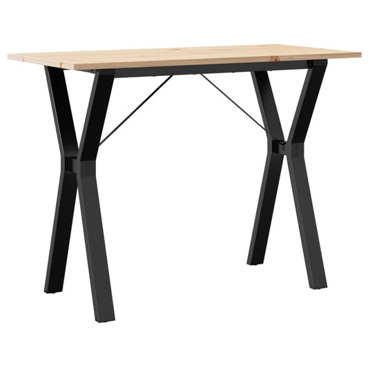Mesa De Comedor Marco Y Madera Maciza Pino Y Acero 100x50x75cm_0