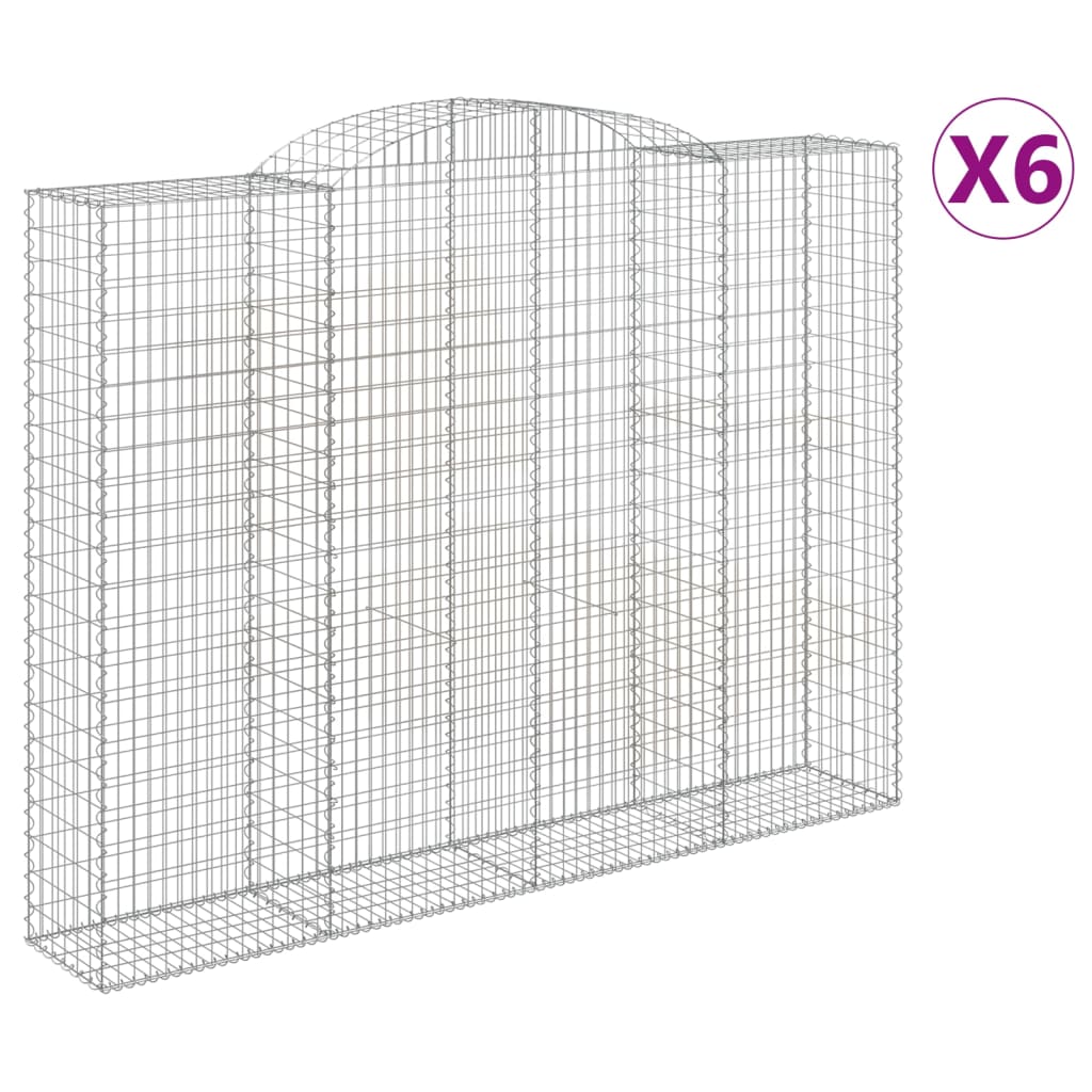 Cestas De Gaviones 6 Uds Forma De Arco Hierro 300x50x220/240 Cm_0