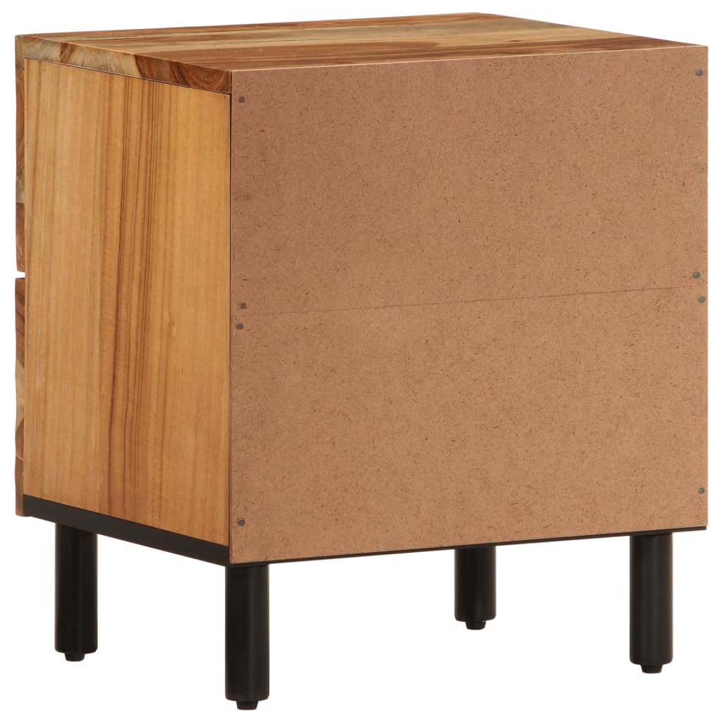 Mesita De Noche De Madera Maciza De Acacia 40x33x46 Cm_4