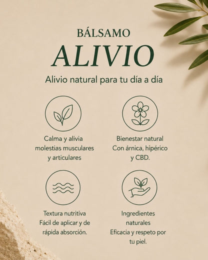 Bálsamo de masaje para molestias musculares y articulares con 10% CBD, Árnica e Hipérico | ALIVIO 30 ml_1