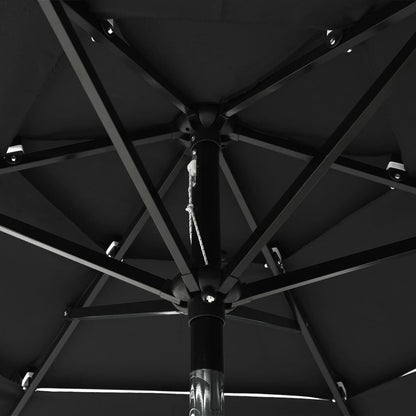 Vidaxl Sombrilla De Jardín De 3 Niveles Con Palo De Aluminio Negro 2 M_4