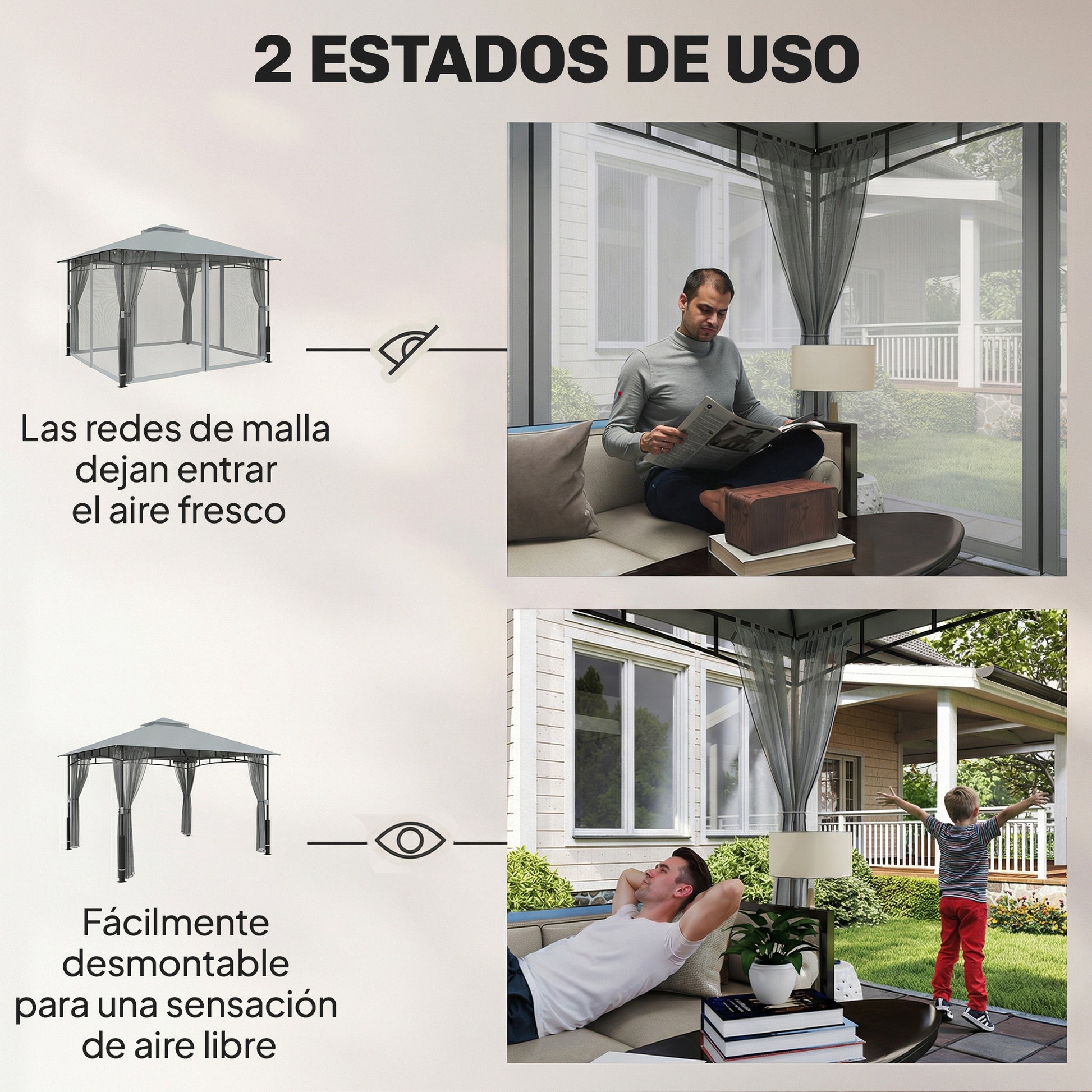 Outsunny Cenador Para Jardín 3x3_4