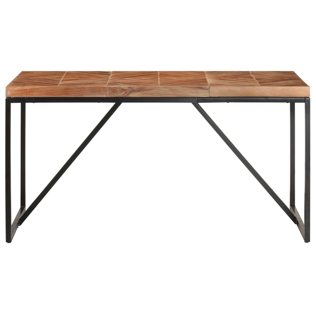 Mesa De Comedor De Madera Maciza De Mango Y Acacia 140x70x76 Cm_0