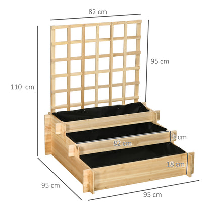 Outsunny Jardinera De 3 Niveles Con Enrejado Para Cultivos Verduras 95x95x110 Cm_2