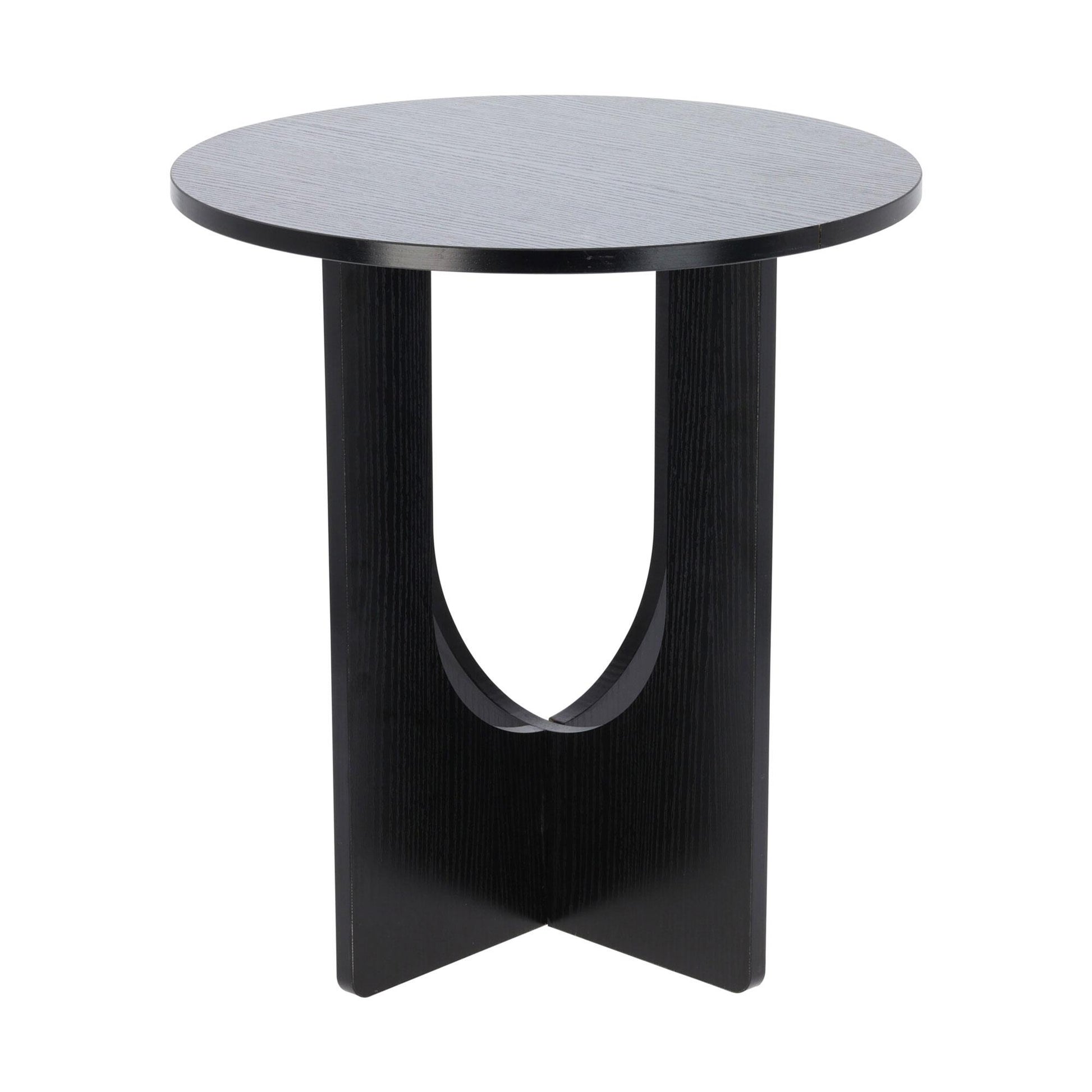 Well Home Mesa Pequeña En Madera Color Negro Ø38x42cm_0