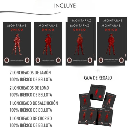 Montaraz® Caja Regalo Gourmet | 6 Loncheados Surtidos (jamón, Lomo, Chorizo Y Salchichón) 100% Ibéricos De Bellota_2