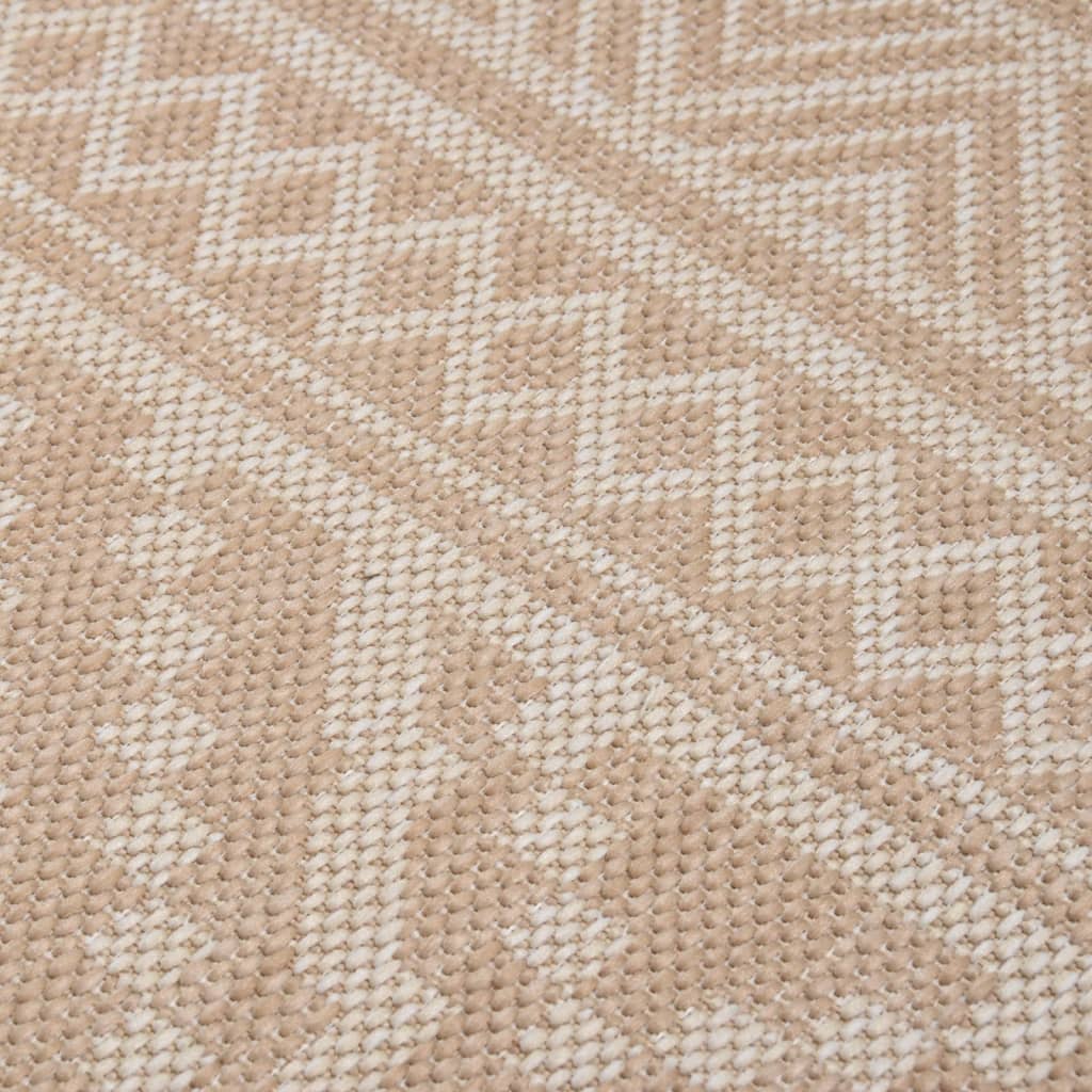Alfombra De Exterior De Tejido Plano Rayas Marrones 140x200 Cm_4