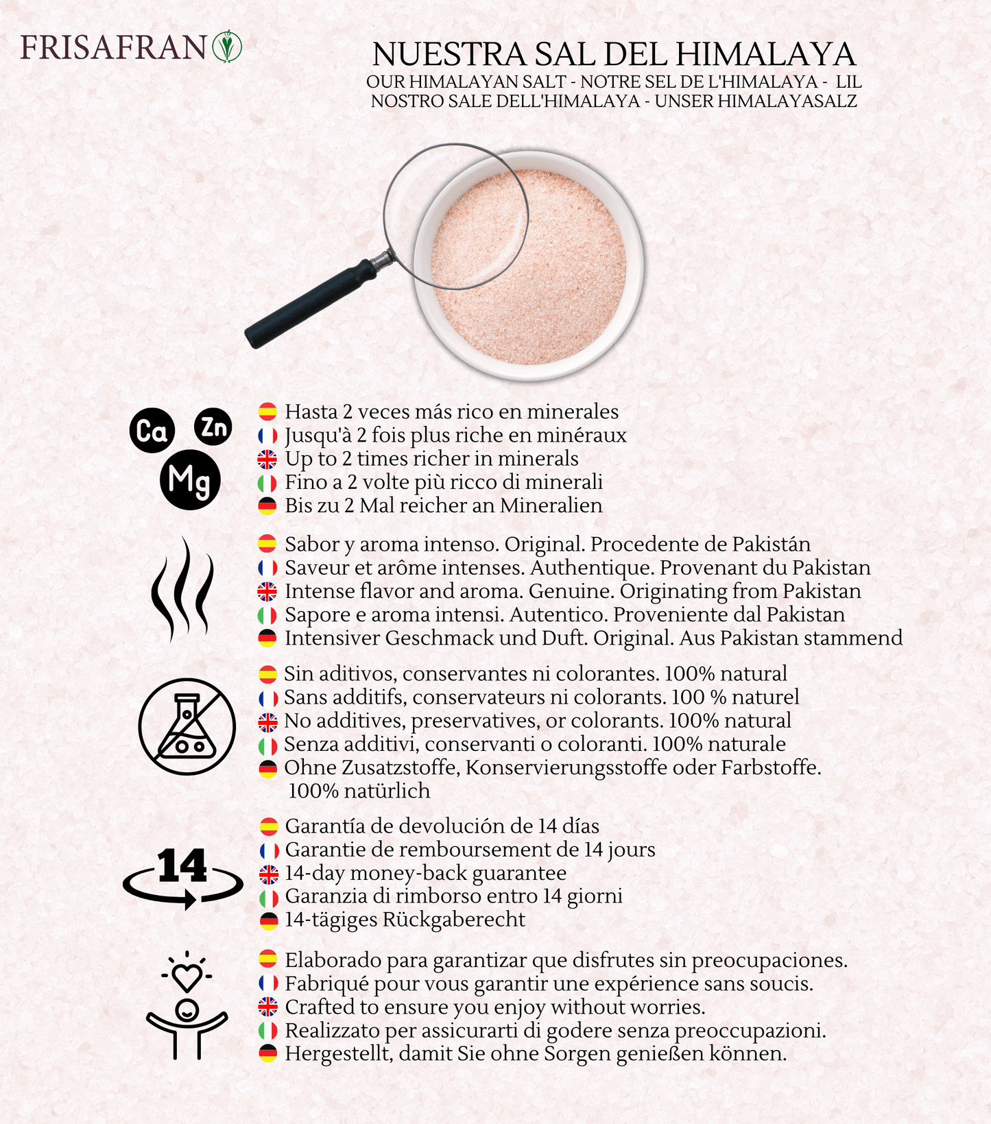 Sal Rosa Del Himalaya Fina - Calidad Y Sabor | Frisafran