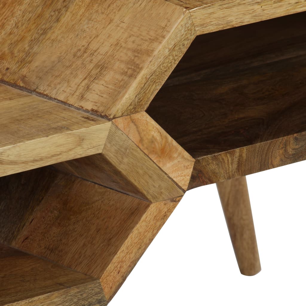 Mesa De Centro De Madera Maciza De Mango 104x50x45 Cm_1