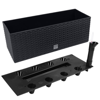 2 Unidades De Jardinera Rectangular 17 Litros Con Autorriego Color Antracita 52 X 20 X 19 Cm_2