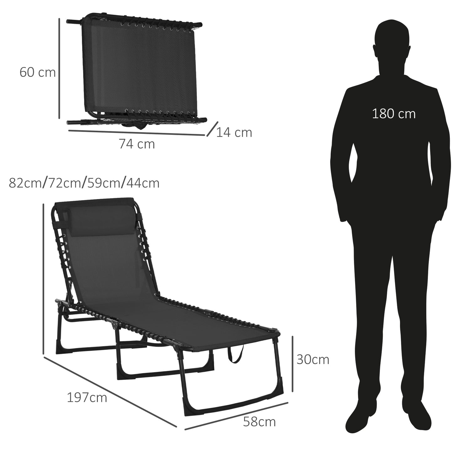Outsunny Tumbona Plegable Y Ajustable De 4 Posiciones Con Sistema De Cordones_2