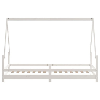 Vidaxl Estructura De Cama Para Niños Madera De Pino Blanco 90x200 Cm_4