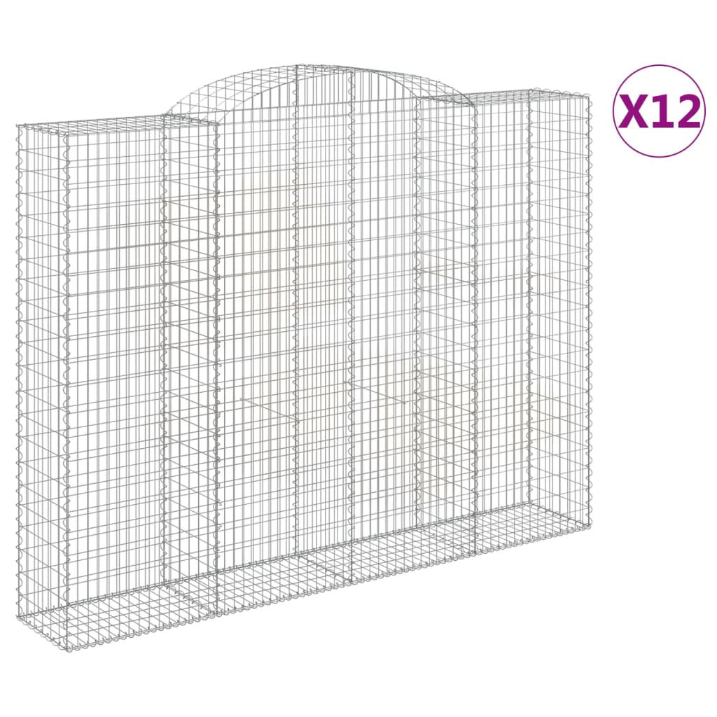 Cestas De Gaviones 12 Uds Forma De Arco Hierro 300x50x220/240cm_0