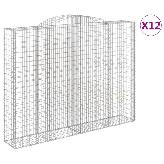 Cestas De Gaviones 12 Uds Forma De Arco Hierro 300x50x220/240cm_0