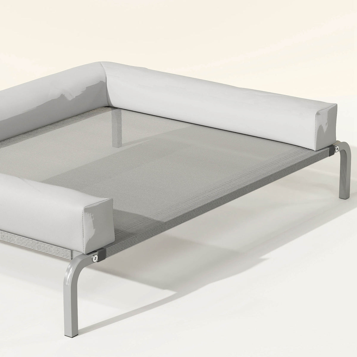 Pawhut Cama Elevada Para Perros Transpirable Con Refuerzos Extraíbles Gris Claro_3