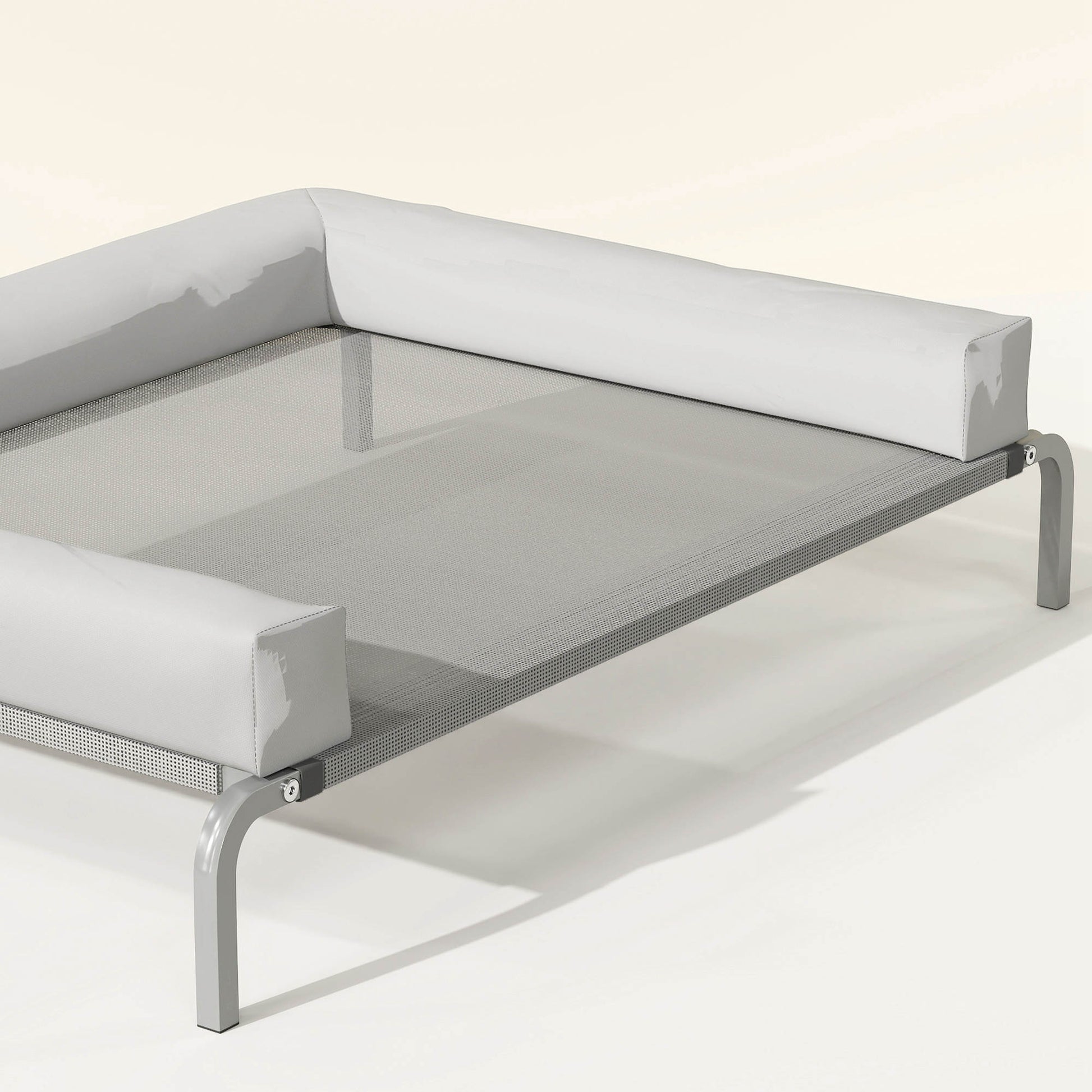 Pawhut Cama Elevada Para Perros Transpirable Con Refuerzos Extraíbles Gris Claro_3