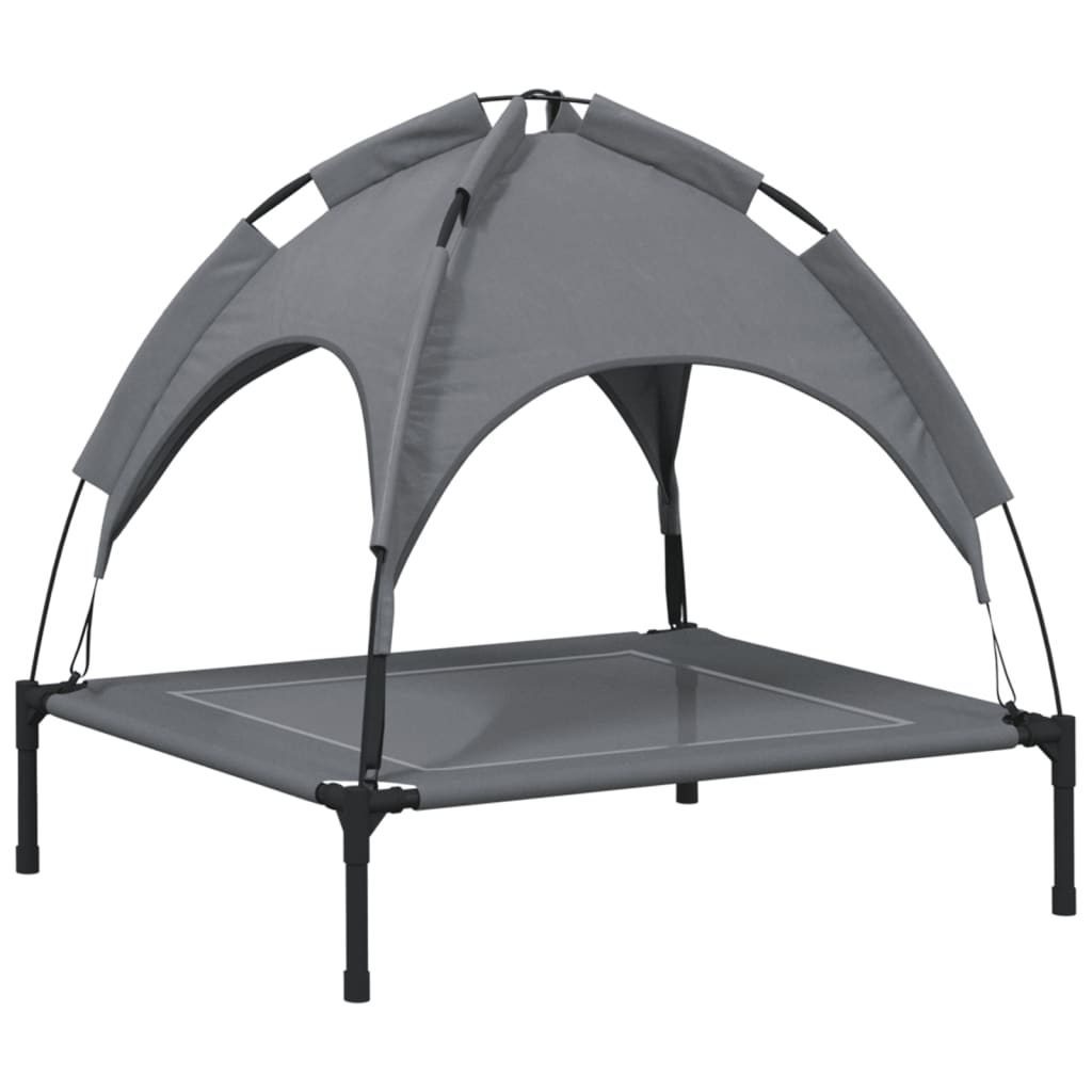 Cama Para Perros Con Dosel Antracita Tela Oxford Y Acero / Vetonek_0