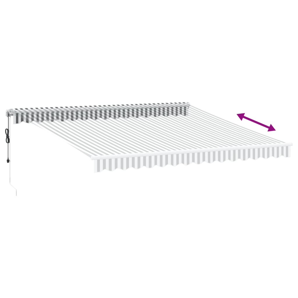 Toldo Retráctil Automático Gris Antracita Y Blanco 400x350 Cm_4