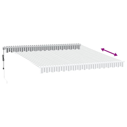 Toldo Retráctil Automático Gris Antracita Y Blanco 400x350 Cm_4
