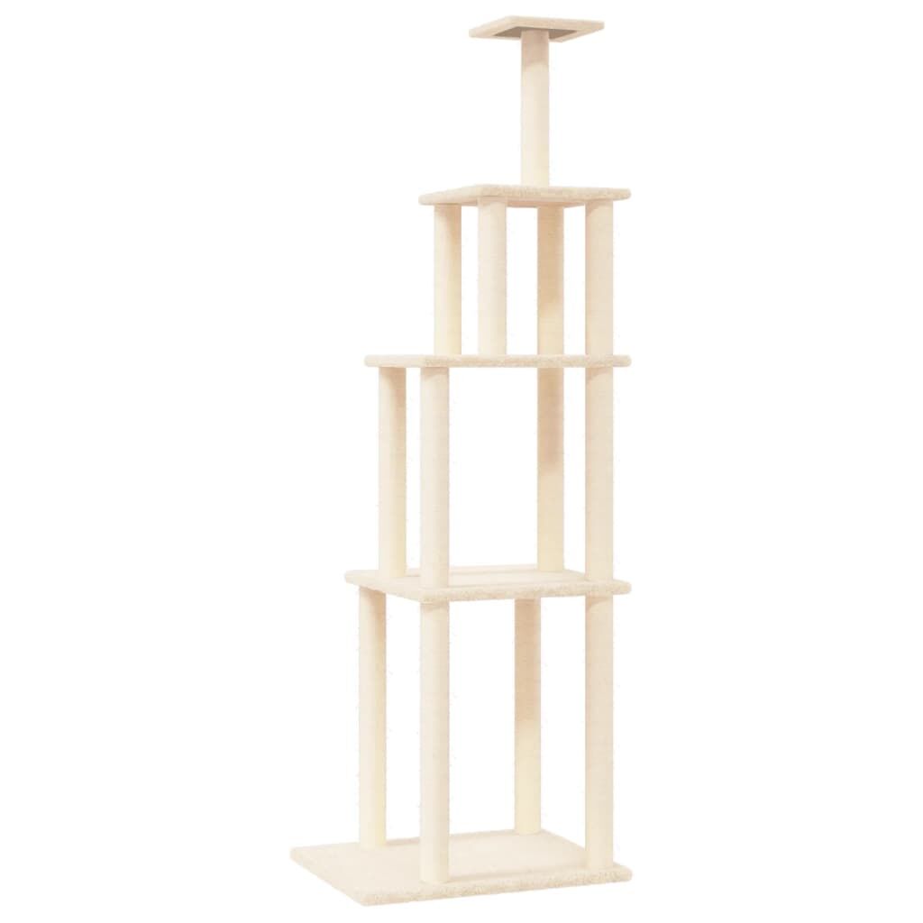 Vidaxl Rascador Para Gatos Con Postes De Sisal Color Crema 183 Cm_0
