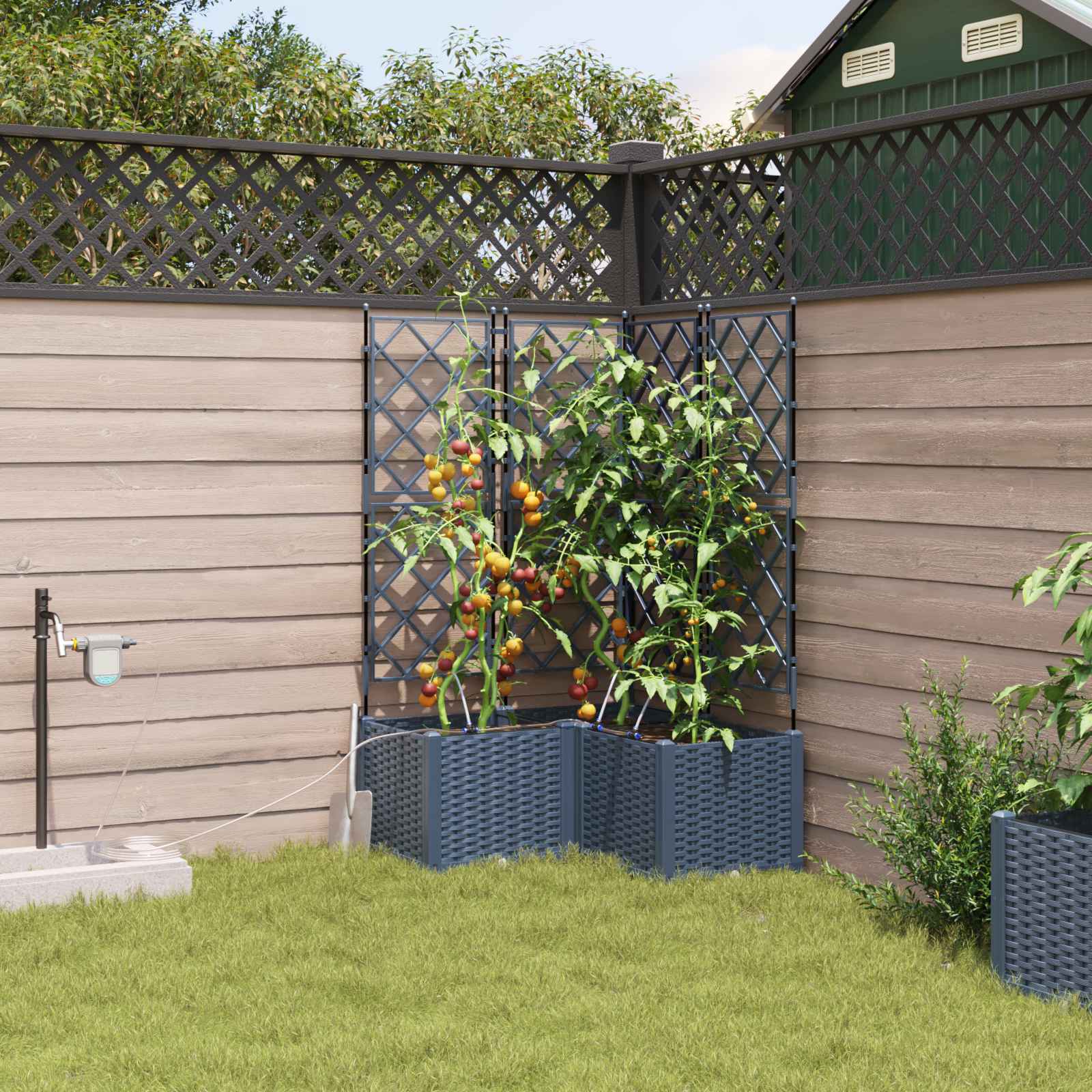 Macetero De Jardín 3 Uds. Gris 80 X 80 X 142 Cm Pp_1
