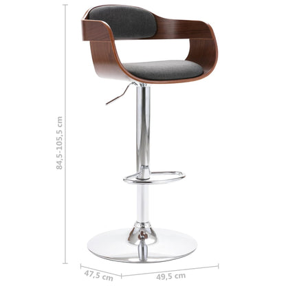 Taburete De Cocina Madera Contrachapada Y Tela Gris_5