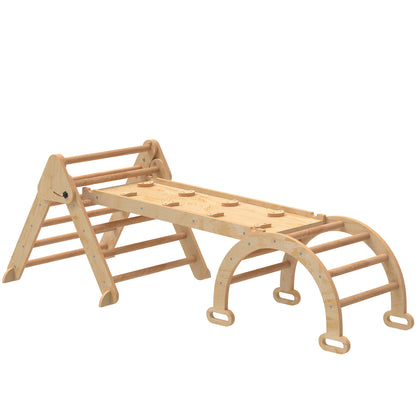 Aiyaplay 7 En 1 Triángulo De Escalada Montessori Con Arco Y Rampa 188x70 Cm_0
