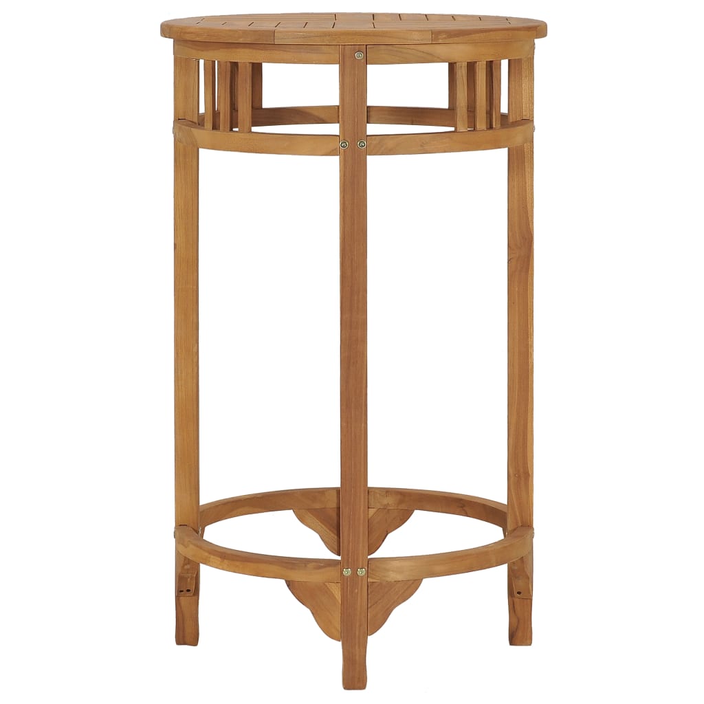 Mesa Alta De Bar De Madera Maciza De Teca Ø 60 Cm_1