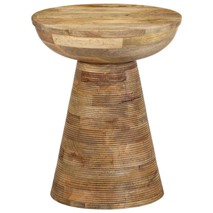 Mesa Auxiliar Madera Maciza De Mango Ø37x45 Cm_0