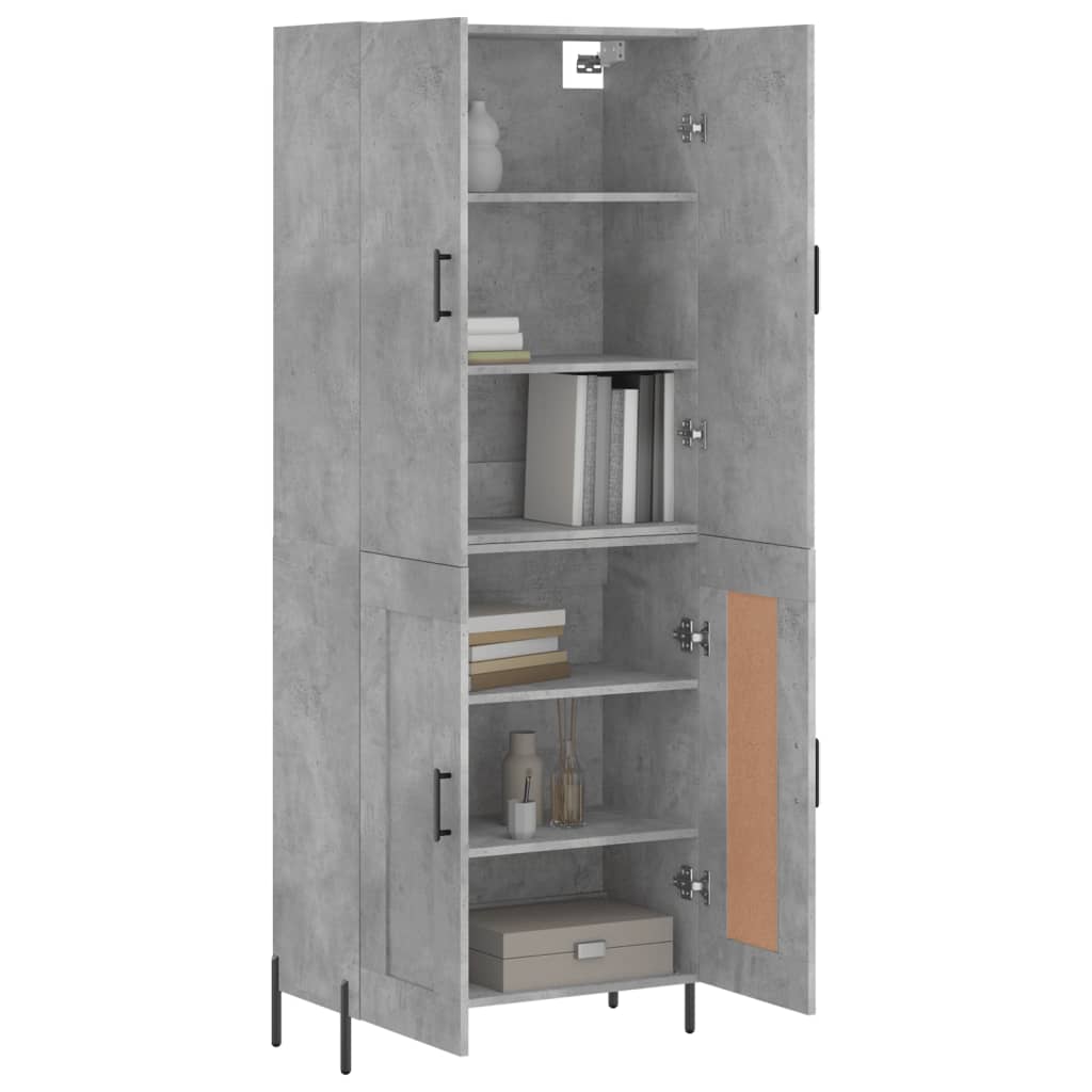 Aparador Alto Madera Contrachapada Gris Hormigón 69,5x34x180 Cm_2