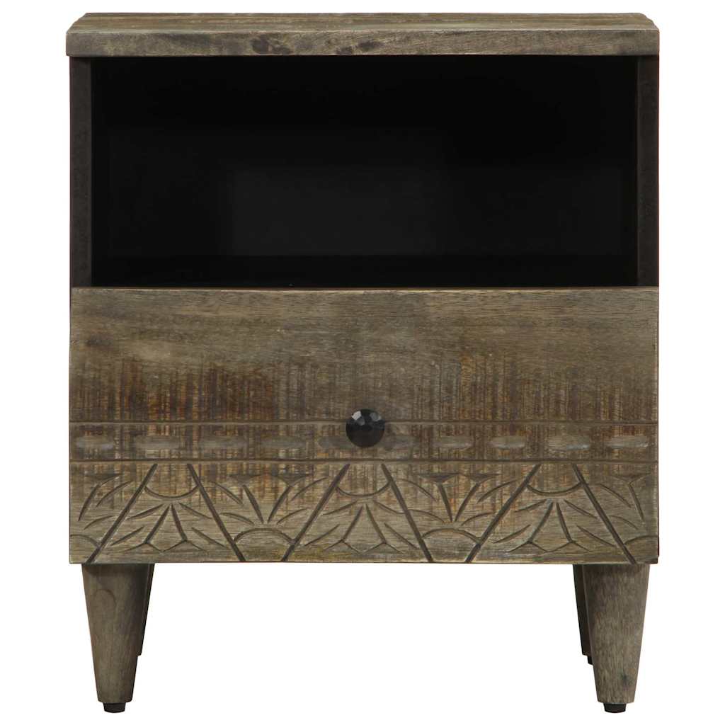 Mesitas Noche 2 Uds Madera Maciza Mango Gris Claro 40x33x46 Cm_0