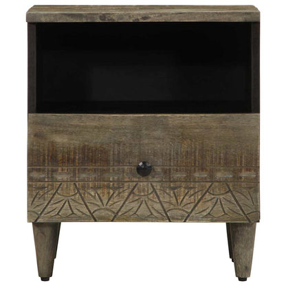 Mesitas Noche 2 Uds Madera Maciza Mango Gris Claro 40x33x46 Cm_0