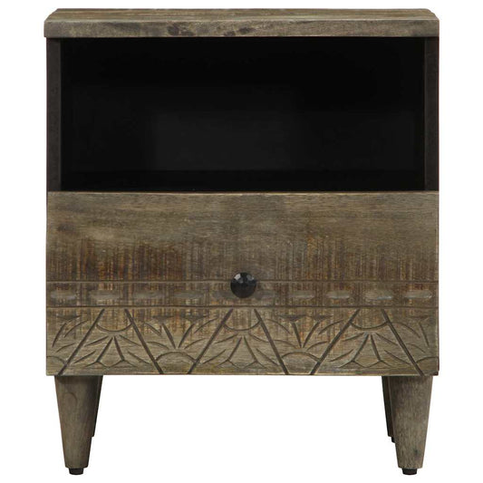 Mesitas Noche 2 Uds Madera Maciza Mango Gris Claro 40x33x46 Cm_0