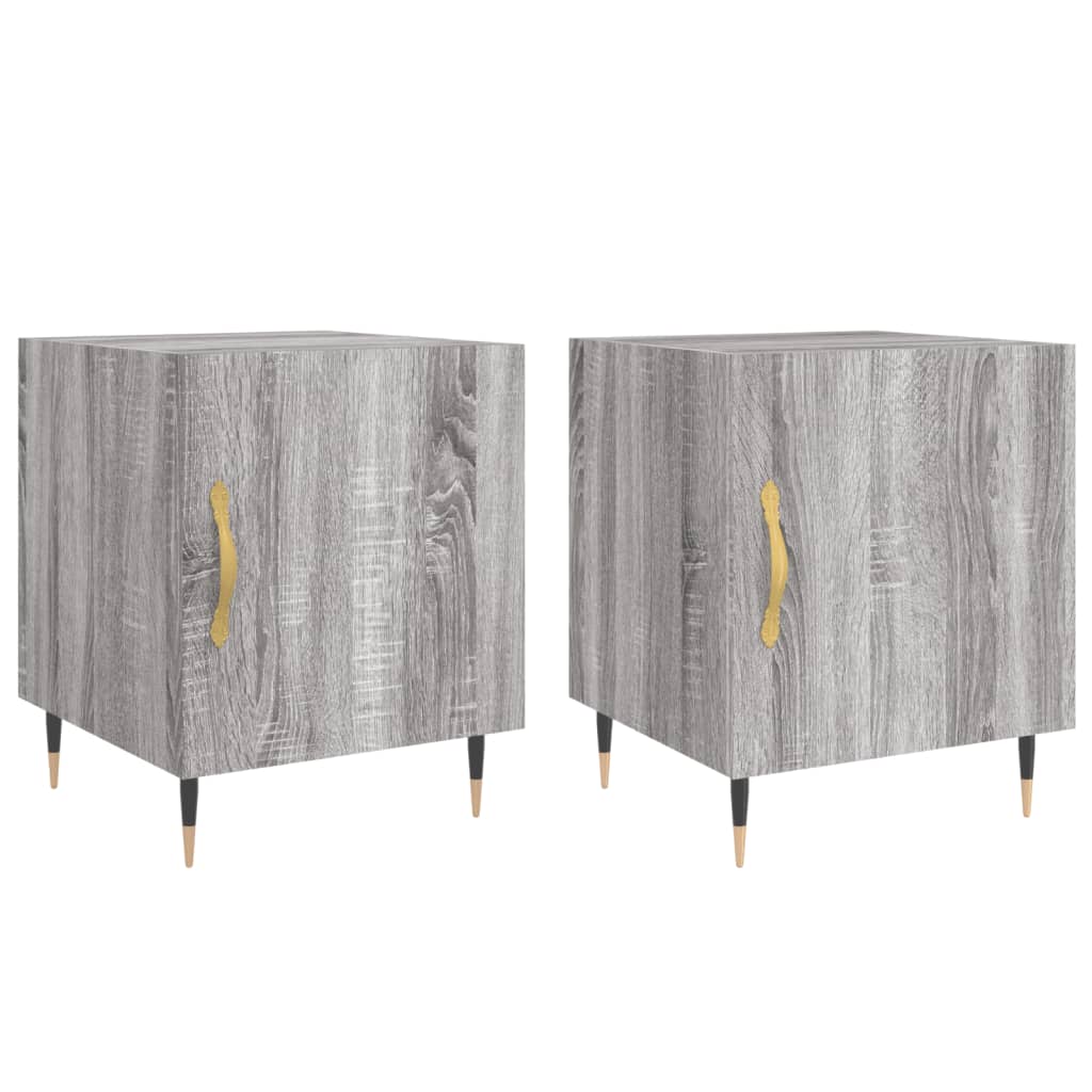Mesitas Noche 2 Uds Madera Ingeniería Gris Sonoma 40x40x50 Cm_0