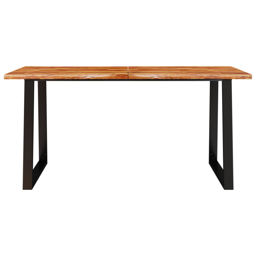 Mesa De Comedor Con Borde Vivo Madera Maciza Acacia 160x80x75cm_2