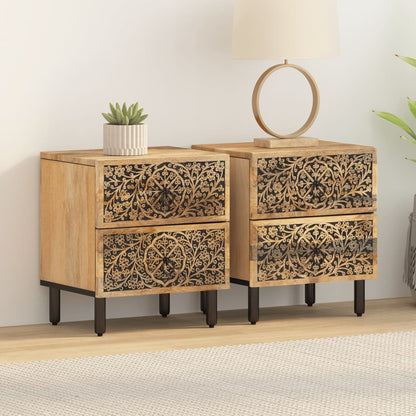 Mesitas De Noche 2 Uds Madera Maciza De Mango 40x33x46 Cm_1