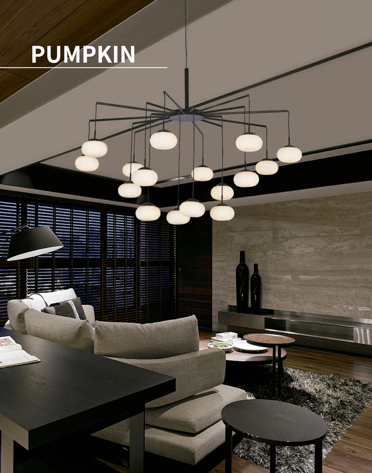 Lámpara Colgante Led Pumpkin, 37w, Blanco Cálido_2