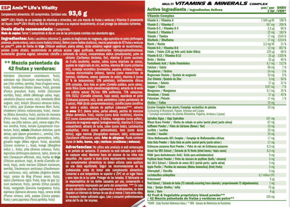 Life's Vitality - 60 Tabletas - Complejos Multivitaminicos - Amix Nutrition_5