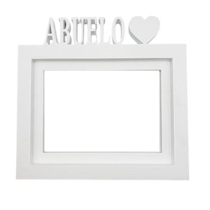 Marco De Fotos Mesa O Pared Modelo Abuelo 24x22.5cm Para Fotos 15x20cm Blanco_0