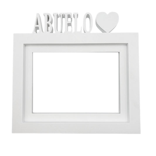 Marco De Fotos Mesa O Pared Modelo Abuelo 24x22.5cm Para Fotos 15x20cm Blanco
