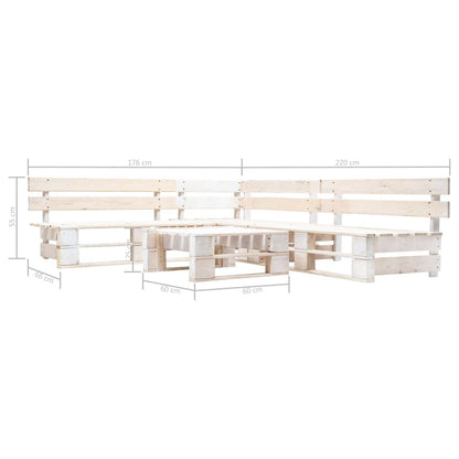 Vidaxl Set De Muebles De Jardín De Palets 4 Piezas Madera Blanco_2
