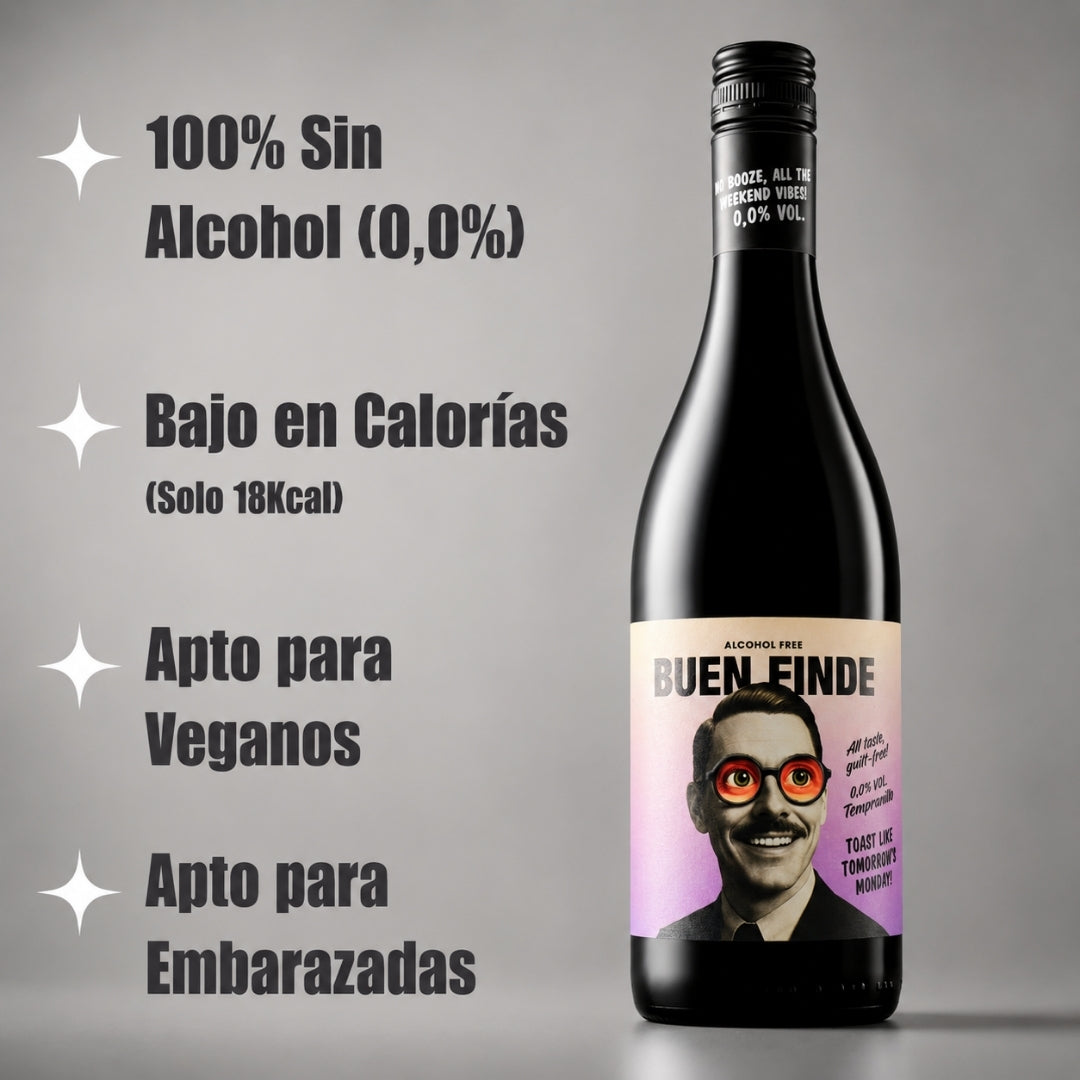 Vino Tinto Sin Alcohol 0,0% Tempranillo | Pack 3 Botellas X 750 Ml | Vino Desalcoholizado Equilibrado Y Afrutado_1