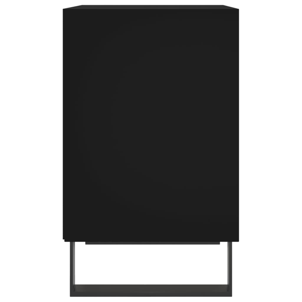 Mesita De Noche Madera De Ingeniería Negro 40x30x50 Cm_3