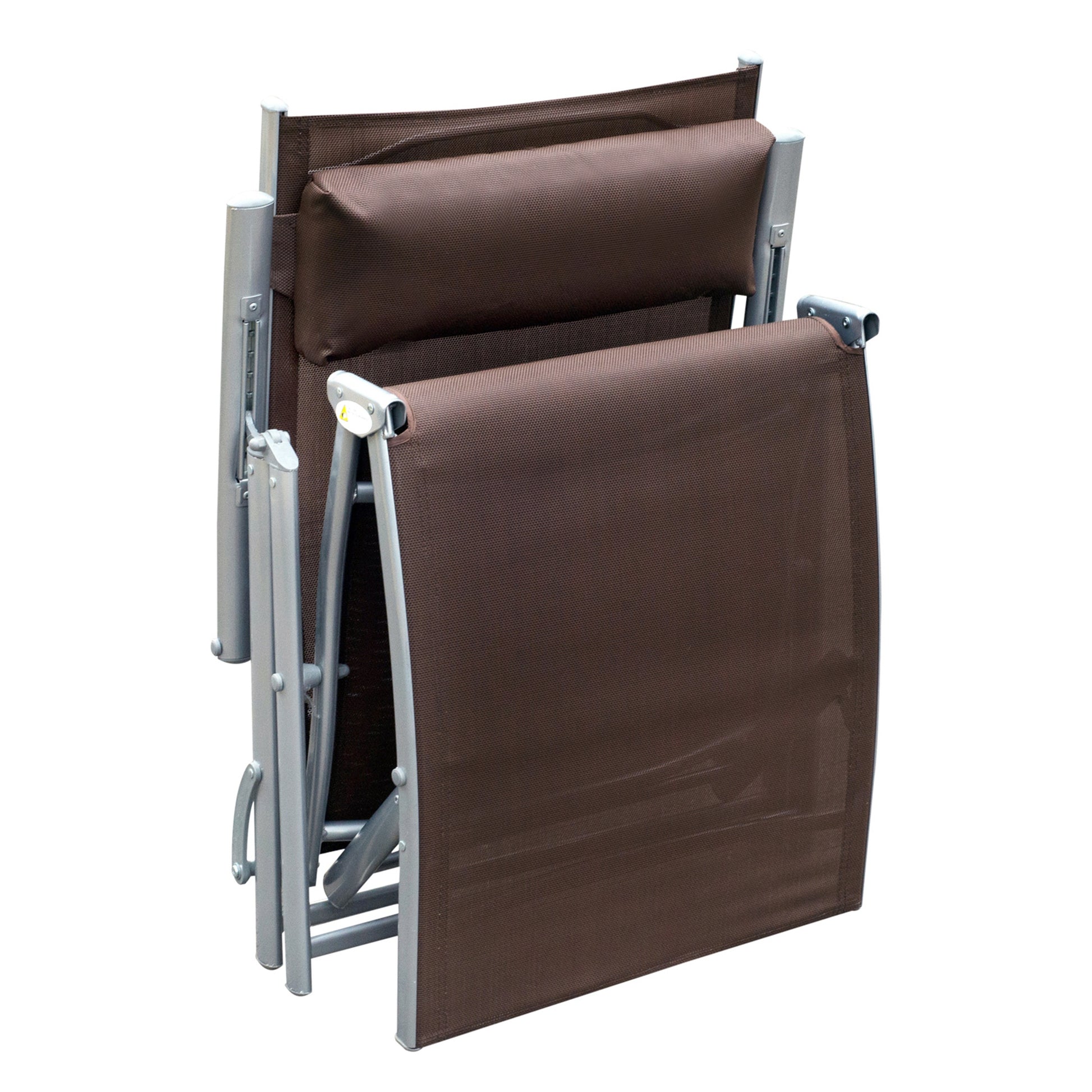 Outsunny Tumbona Plegable Con Respaldo Ajustable 137x63,5x100,5 Cm Marrón_4